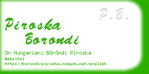 piroska borondi business card