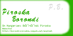 piroska borondi business card